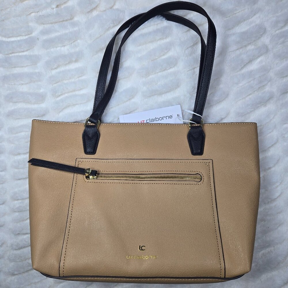 Camel Black Liz Claiborne Purse Jess Shopper Tote Bag (NWT)